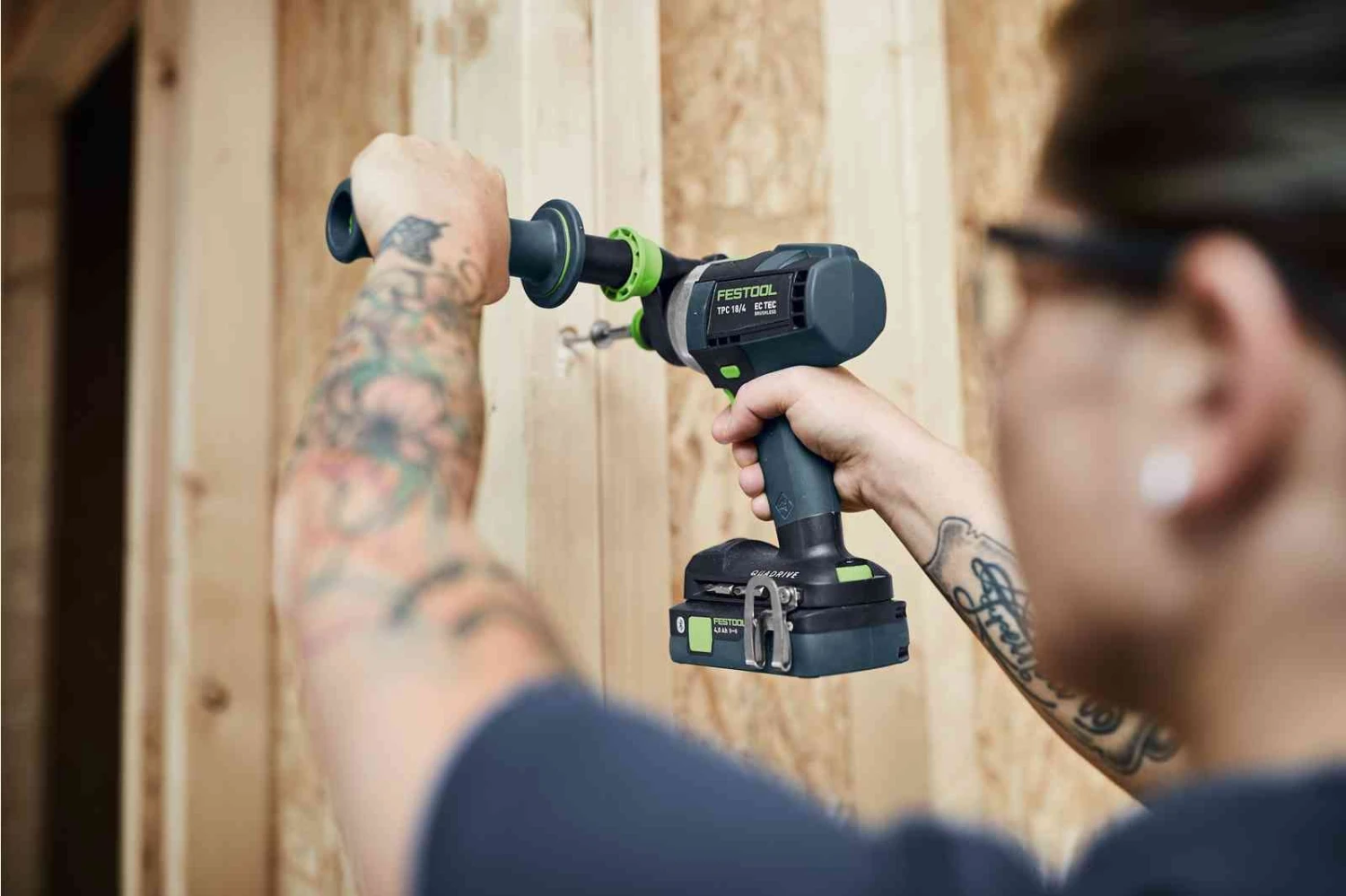 Festool TPC 18/4 5,2/4,0 I-Plus QUADRIVE 18V Li-Ion Accu Klopboormachine Set (1x 4,0Ah & 1x 5,2Ah) In Systainer - 75Nm - 575605 - Afbeelding 5