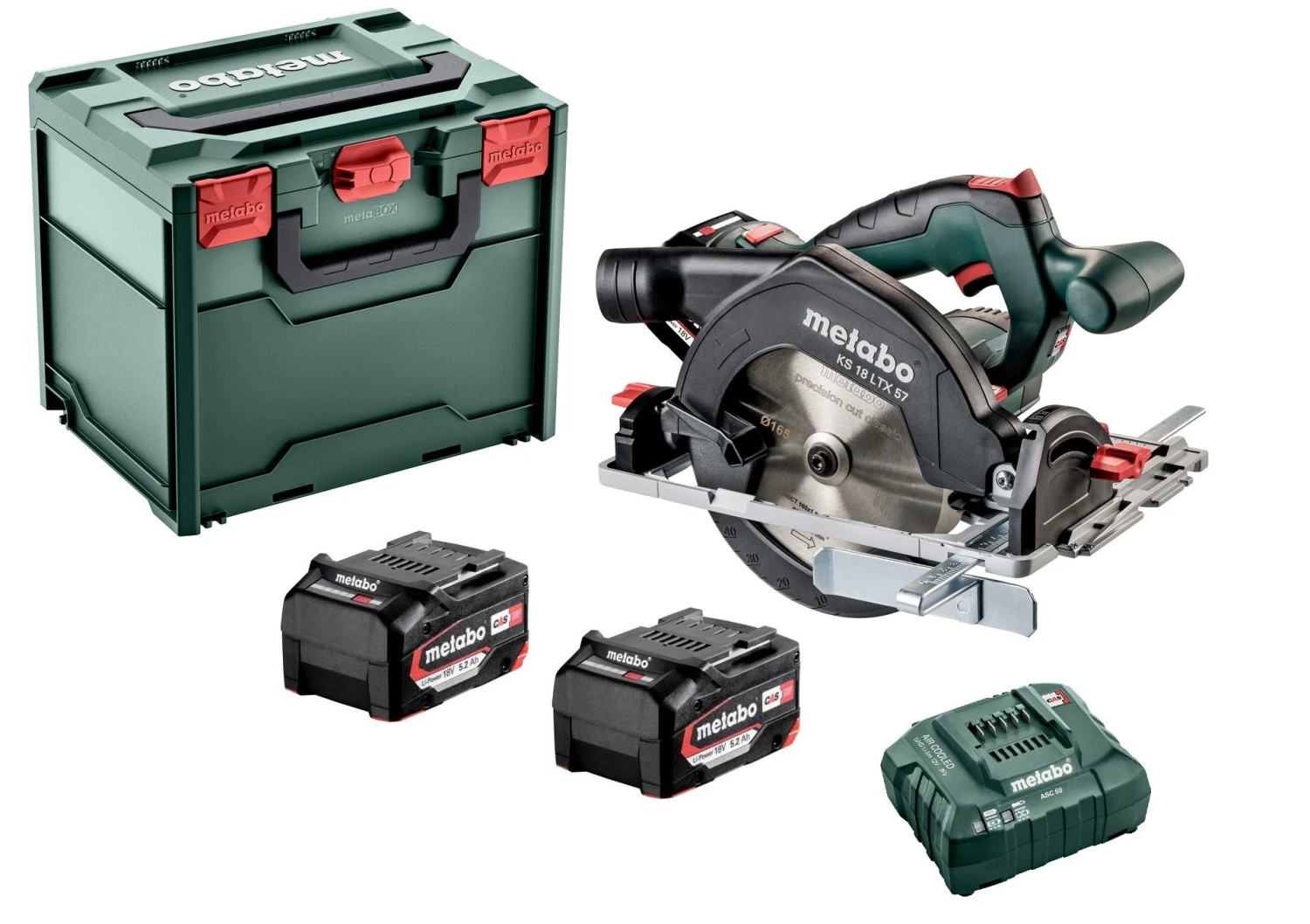 Metabo KS 18 LTX 57 18V Li-Ion Accu Cirkelzaag Set (2x 5,2Ah Accu) In MetaBox - 57mm - 601857700