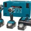 Makita DLX2180TJ1 18V Li-Ion Accu Klop-/schroefmachine (DHP484) & Slagschroevendraaier (DTD153) Combiset (3x 5,0Ah Accu) In Mbox - Koolborstelloos