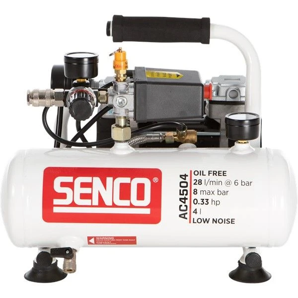 Senco AC4504 Compressor - Geluidsarm - 240W - 8 Bar - 4L - 28L/m - AFN0024