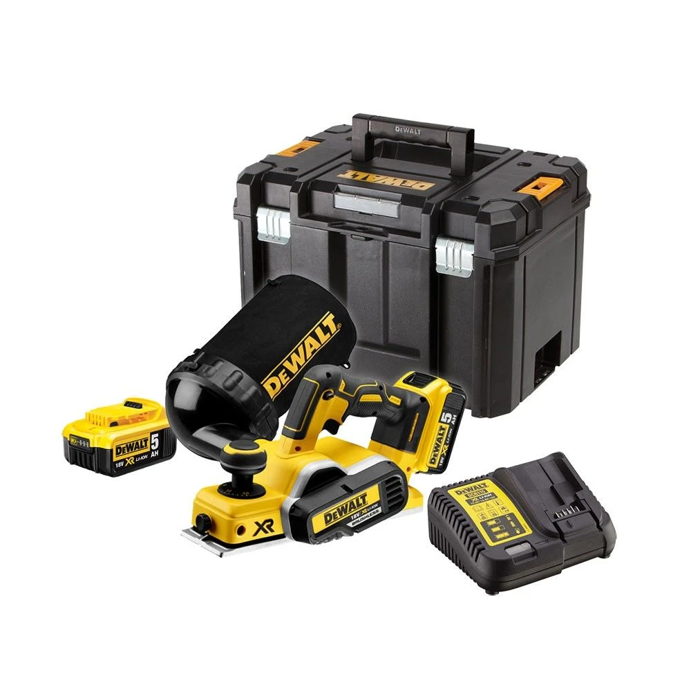 DeWalt DCP580P2 18V Li-Ion Accu Schaafmachine Set (2x 5.0Ah Accu) In TSTAK - 82mm - 2mm - Koolborstelloos - DCP580P2-QW