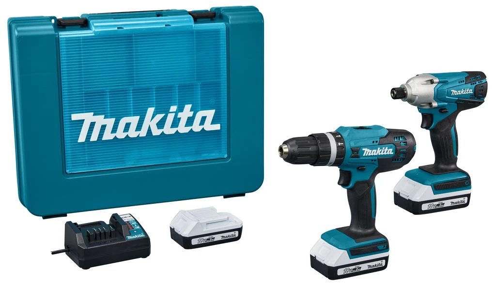 Makita DK18922A01 18V Li-Ion Accu Klopboor-/schroefmachine (HP488D) & Slagschroevendraaier (TD127D) Combiset (3x 2,0 Ah)