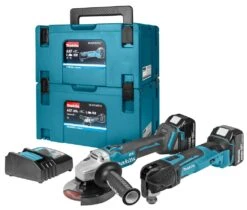 Makita DLX2154TJ1 18V Li-Ion Accu Haakse Slijper (DGA504) & Multitool (DTM51) Combiset (2x 5.0Ah Accu) In 2 X Mbox