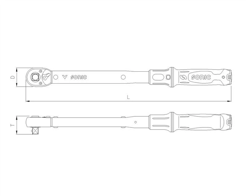 Sonic 730340200 Momentsleutel Met Doordrukvierkant In Koffer - 1/2' - 40-200Nm - Afbeelding 2