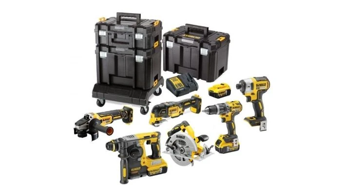 DeWALT DCK685P3T 18V Li-Ion Accu 6-delige Combiset (3x 5,0Ah Accu) In TSTAK (incl. Trolley) - Koolborstelloos