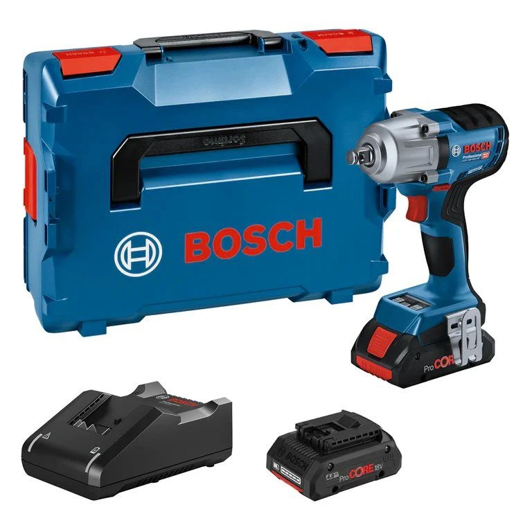 Bosch GDS 18V-450 HC 18V Li-ion Accu Slagmoeraanzetter Set (2x 4.0Ah) In L-Boxx + CoMo - 450 Nm